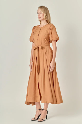 Puff Sleeve Midi Dress