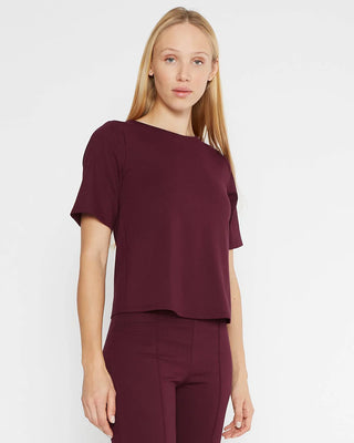 Ponte Knit Short Sleeve Top Extended