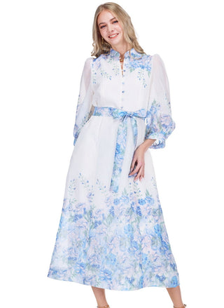 Stand Collar A-Line 50" Dress