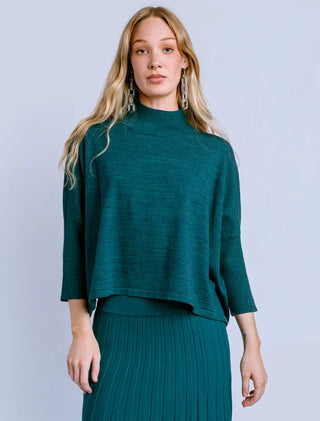Aja Ortho Solid Top - Heathered Teal
