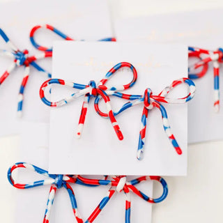 Red, White & Blue Patriotic Bow Earrings