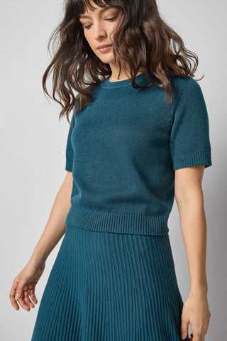 Short Sleeve Sparkle Sweater