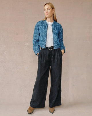 Cropped Zip Jacket- Indigo Lagoon Wash