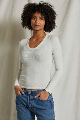 T53 Whitney Sweater Rib Long Sleeve U Neck