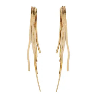 Skinny Gold Cascading Tassel Earrings