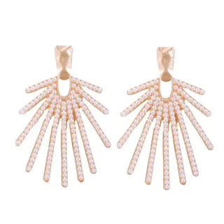 Pearl Sunburst Drop Earrings