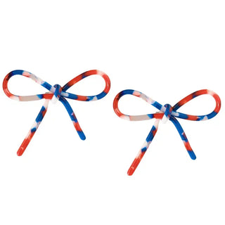 Red, White & Blue Patriotic Bow Earrings