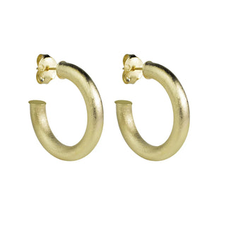 Petite Thin Small Chantal Hoops Brushed Gold