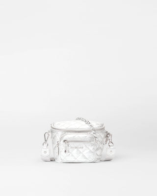 Silver Leather Micro Crosby Sling Bag