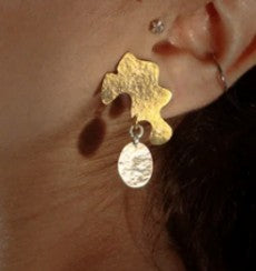 Sand & Silver Earring