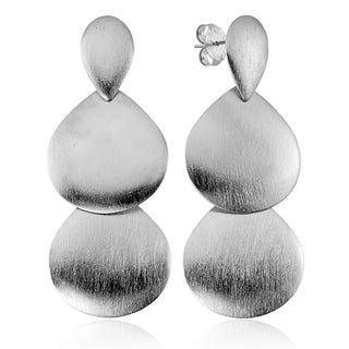 Melinda Earrings - Brushed Silver