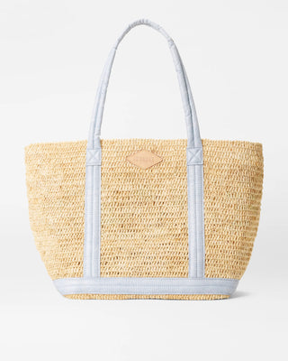 Medium Raffia Tote - Raffia/Chambray