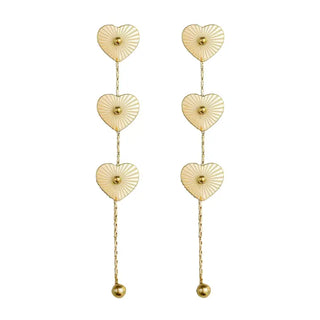Gold Heart Duster Earrings
