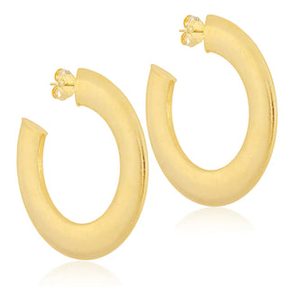 Irene Hoops Brushed 18K Gold Plated