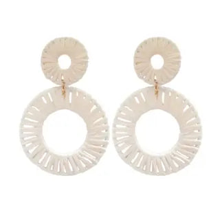 Calypso Raffia Statement Circle Earrings