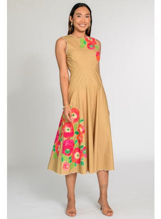 Claire Dress Poppy Patch Iced Coffee