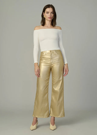 Mia High Rise Wide Leg Ankle Foil