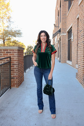 Short Sleeve Suede Top