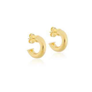 Petite Salerno Hoops - Brushed 18K Gold Plated