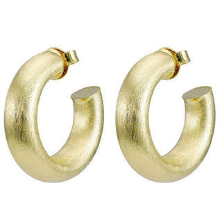 Small Chantal Hoops Brushed Gold 1.25"