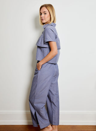 Striped Blouse - Chambray Combo