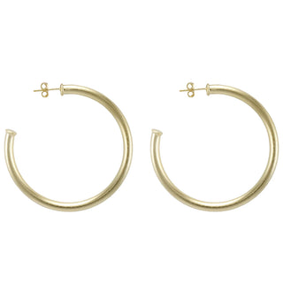 Small Everybody's Favorite Hoops Brushed Gold 2"