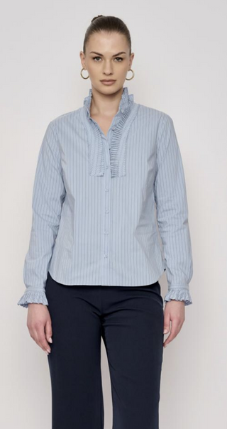 Indie Blouse - Light Blue Stripe