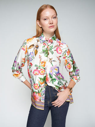 Shirt Tea Estampado Blanco Flor