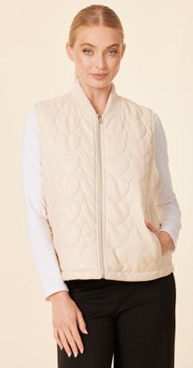 Vegan Leather Quilted Heart Vest