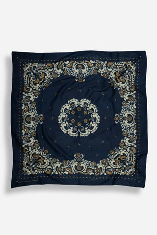 Bandana Flowers Navy cotton