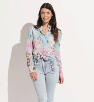 Pastel Viscose Button Down Blouse