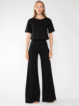 Ponte Knit Wide Leg Pant