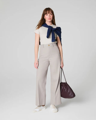 Cropped Wide Leg Pant - Bone