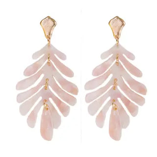 Pink Petite Palm Statement Drop Earrings