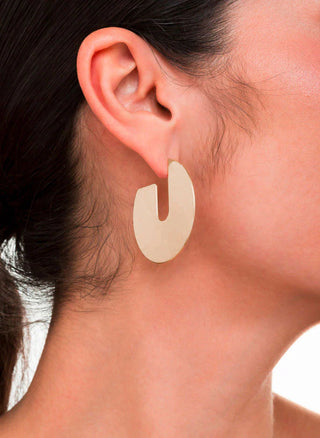 Maya Hoops Brushed Champagne 18K Gold Plated