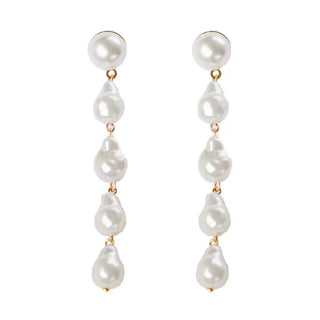 Natural Pearl Statement Drop Statement Earrings