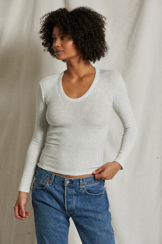 T53 Whitney Sweater Rib Long Sleeve U Neck