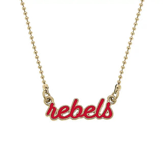 Ole Miss Rebels Enamel Script Necklace in Red