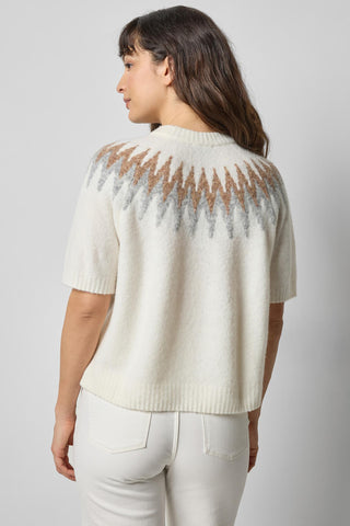 Short Sleeve Easy Fairisle Sweater