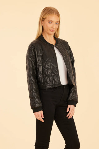 Heart Quilted Jacket - Black