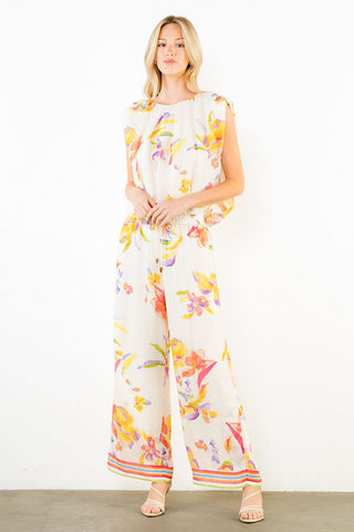 Loose Floral Pattern Pants