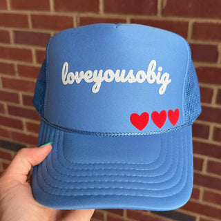 Loveyousobig Trucker Hat - Cool Blue + Red