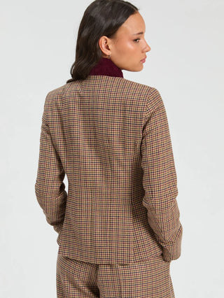 Dori Jacket - BURGUNDY HOUNDSTOOTH JACKET