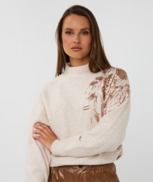 Sequin Sweater - Light Sand