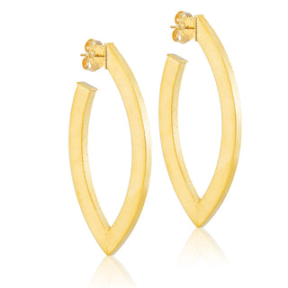 Alba Hoops - Brushed 18K Gold