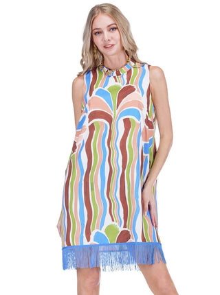 Fringe Hem Sheath Dress