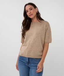 Short Sleeve Sweater - Taupe