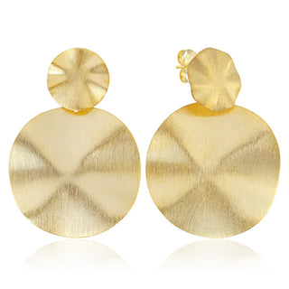Isola Earrings - Brushed 18K Gold Plated
