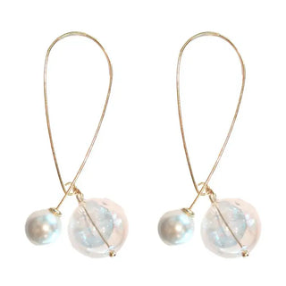 Pearl and Glass Statement Threader Earrings