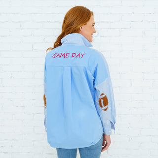 Preppy Football Powder Blue